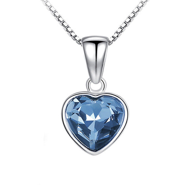 Dark Blue Heart Natural Zircon Crystal Necklace/Bracelet/Earrings set in 18K White Gold Plated 925 Silver Capella Reya pic 10