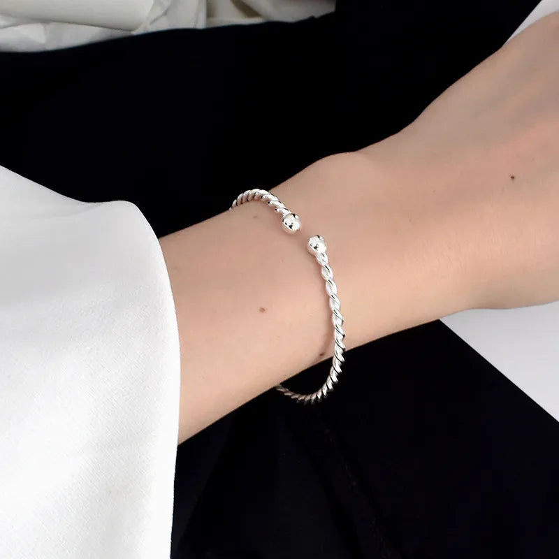 European Temperamental Twist Design Bracelet set in 18K White Gold Plated 925 Sterling Silver Capella Jewellery