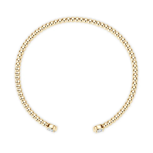 Italian Twist Bangle 1 Carat Moissanite Diamond Bracelet Set in Platinum Gold Plated 925 Silver (GRA)