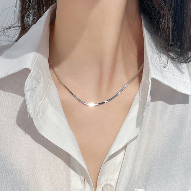 Classic Flat Snake Bone Design Necklace Set in 18k Gold Plated 925 Sterling Silver Capella Reya pic 7