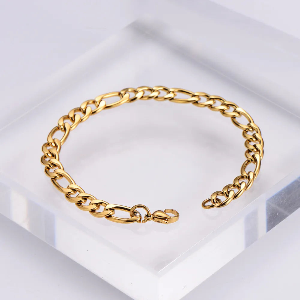 Vintage Italian Curb Chain Design Bracelet set in 18K Gold Plating Capella Jewellery