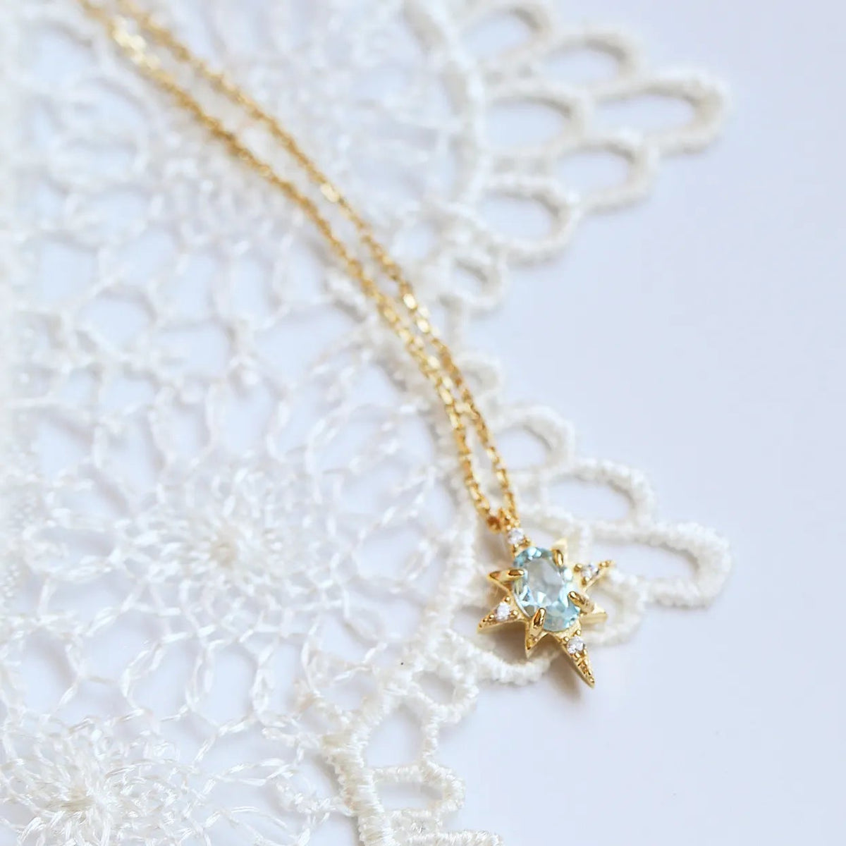 Japanese Natural Turquoise Topaz Gemstone Necklace set in 18K Gold Plated 925 Sterling Silver Capella Reya pic 9