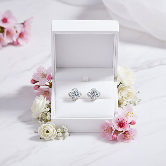 Constellation Meteor Shower Inspired 1 Carat Moissanite Diamond Earrings set in Platinum 925 Silver (GRA)