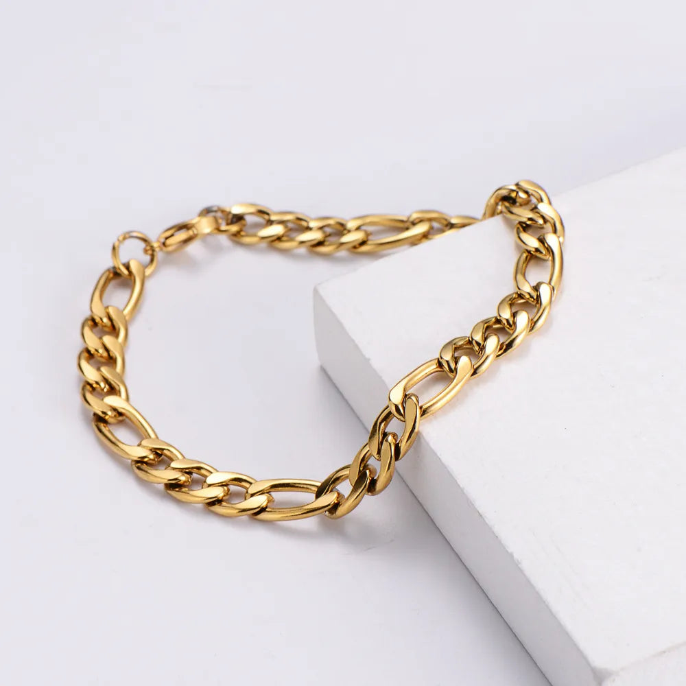 Vintage Italian Curb Chain Design Bracelet set in 18K Gold Plating Capella Jewellery