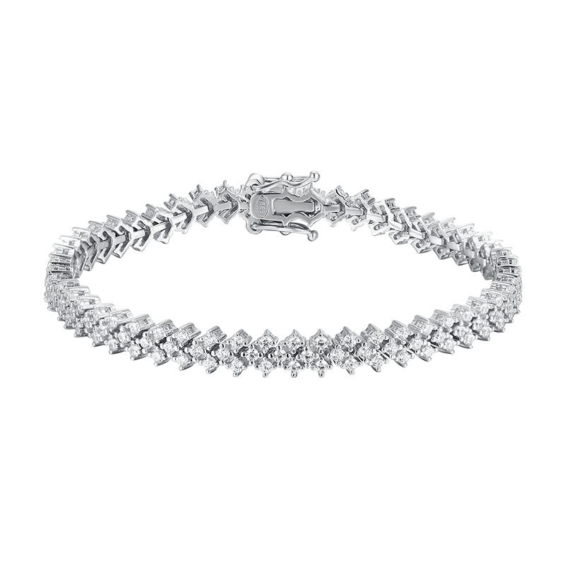 European Tennis Bracelet Row Of Full 0.2 Carat Moissanite set in Platinum 925 Silver (GRA) Capella Jewellery