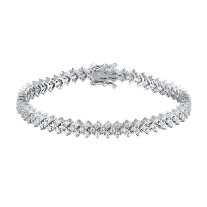 European Tennis Bracelet Row Of Full 0.2 Carat Moissanite set in Platinum 925 Silver (GRA) Capella Jewellery