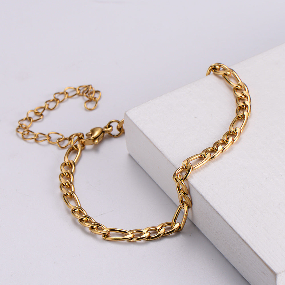18K Gold Plated and 316 Silver Titanium Ladies Bracelet and Anklet