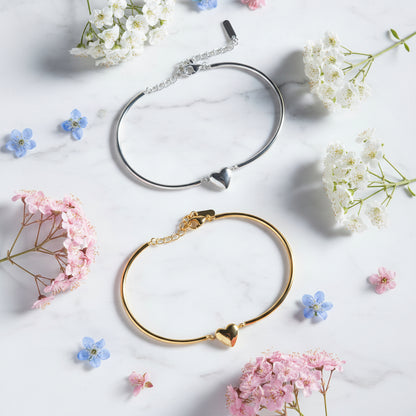 European Love Line 'INS Style' Solid Ring Bracelet set in 18K Gold Plated 925 Pure Sterling Silver Capella Jewellery