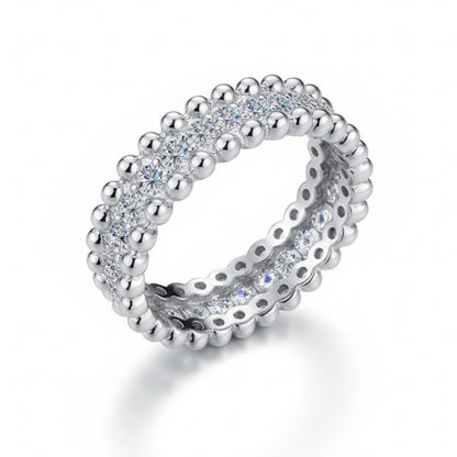 Constellation Inspired Eternity Ring 1.2 Carat Moissanite set in Platinum Plated 925 Silver (GRA) Capella Jewellery