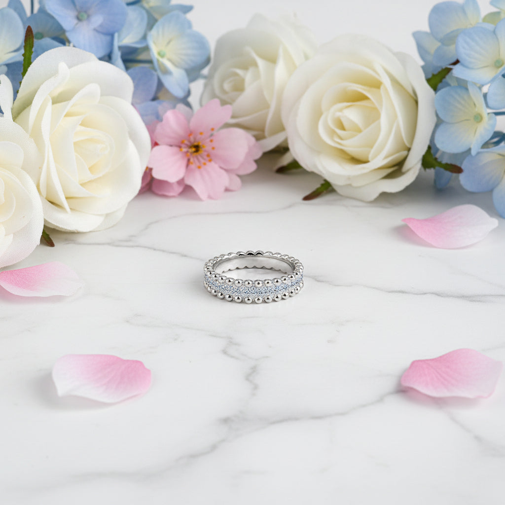 Constellation Inspired 1.2 Carat Moissanite Diamond Ring set in Platinum Plated 925 Silver (GRA)