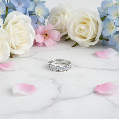 Constellation Inspired Eternity Ring 1.2 Carat Moissanite set in Platinum Plated 925 Silver (GRA) Capella Jewellery