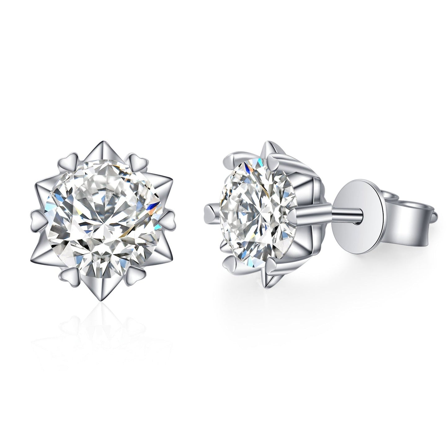 European Snowflake 2 Carat Moissanite Earrings set in 18K White Gold Plated 925 Silver (GRA) Capella Reya main