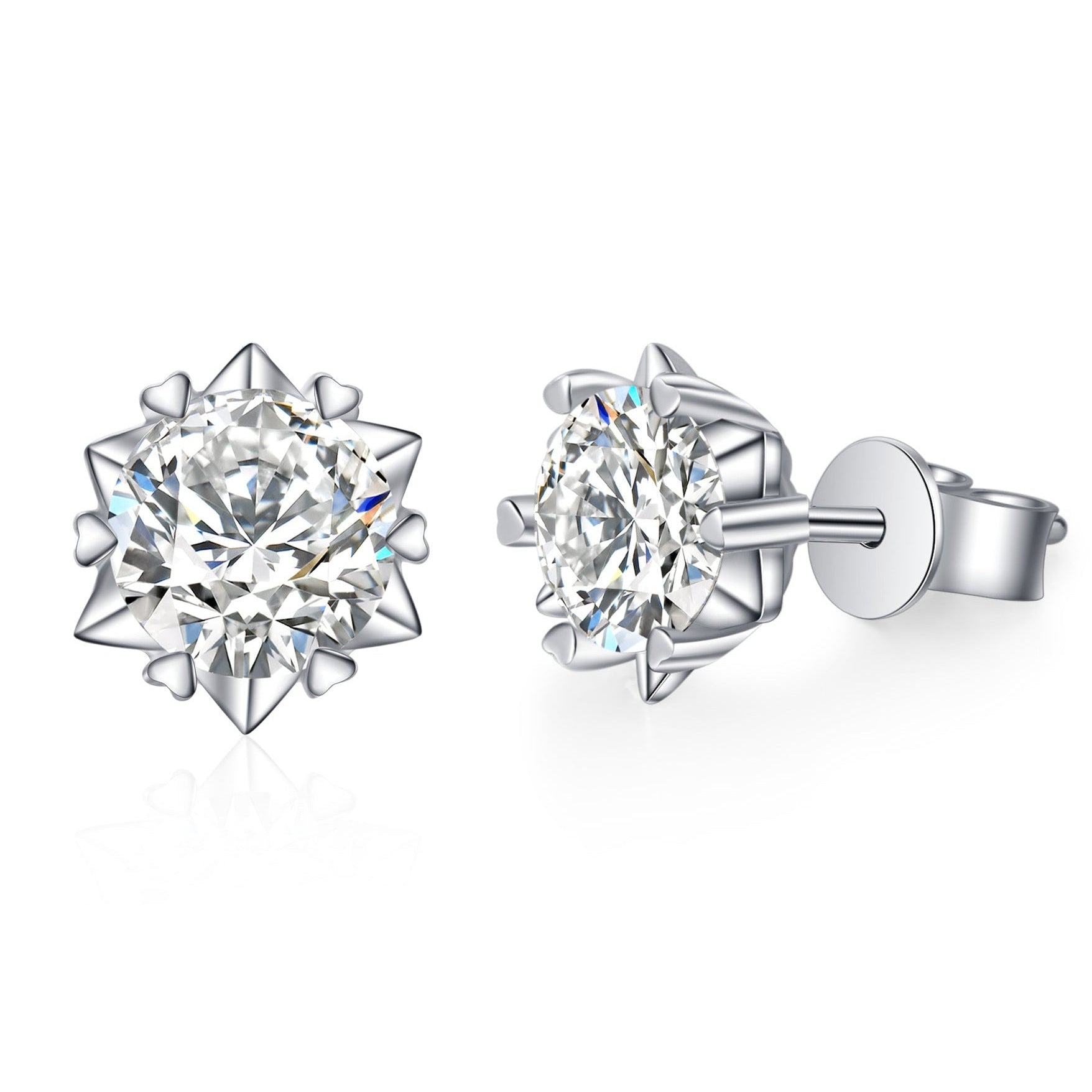 European Snowflake 2 Carat Moissanite Earrings set in 18K White Gold Plated 925 Silver (GRA) Capella Reya main