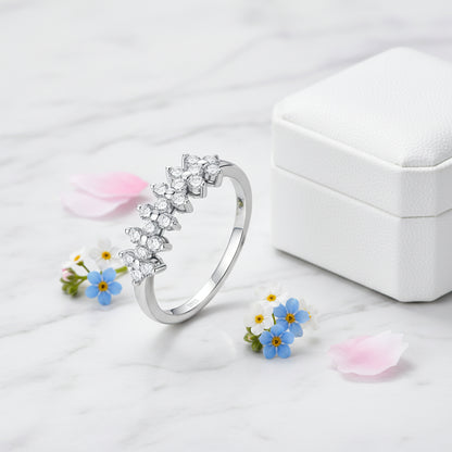 Four Leaf Clover Pavé Micro 0.6 Carat Moissanite Ring set in 18K Gold Plated 925 Silver (GRA) Capella Jewellery