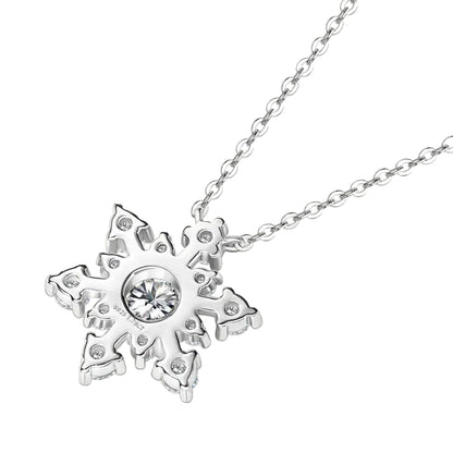 Winter Snowflake Pendent 1.8 Carat Moissanite Necklace set in 18K Gold Plated 925 Silver (GRA) Capella Jewellery