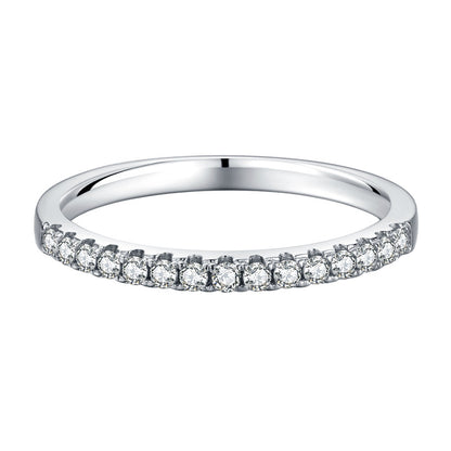 French 15 Row Eternity Ring 0.22 Carat Moissanite set in 18K White Gold Plated 925 Silver (GRA) Capella Jewellery