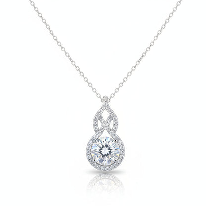 Italian Solitaire Pendent Design 1 Carat Moissanite set in Platinum plated 925 Silver (GRA) Capella Jewellery