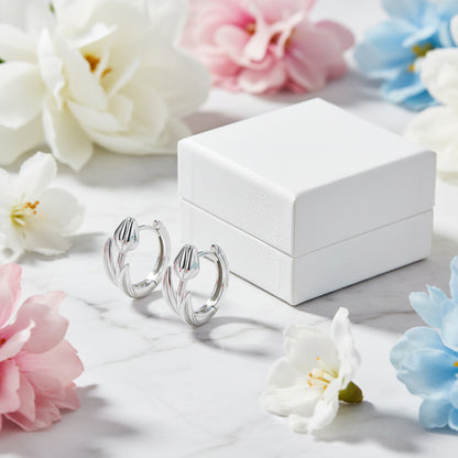European Tulip Inspired Design Earrings set in Platinum Plated 925 Pure Sterling Silver Capella Jewellery