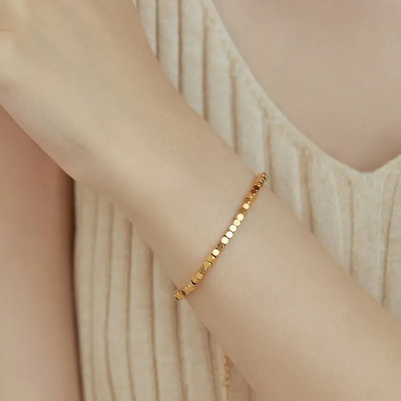 Modern French Chic Fragmented Candy Sweets Bracelet set in 18K Gold Plating Capella Jewellery
