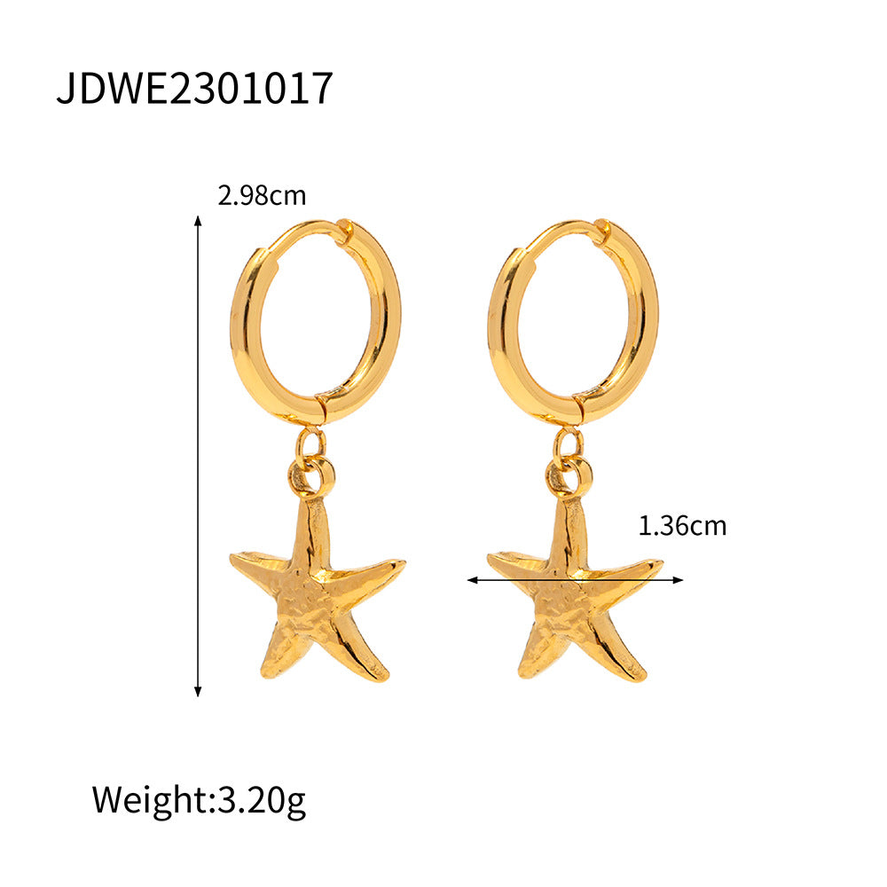 18K Gold Plated Starfish Pendant For Women All-match