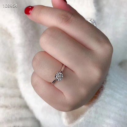European Four-Claw Solitaire Ring 2 Carat Moissanite set in 18K White Gold Plated 925 Silver (GRA) Capella Jewellery
