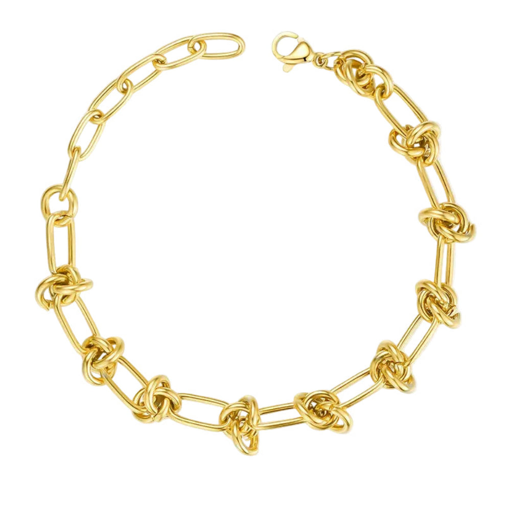 Modern European Inspired Rope Knot Chain Design Bracelet set in 18K White Gold Plating Capella Jewellery