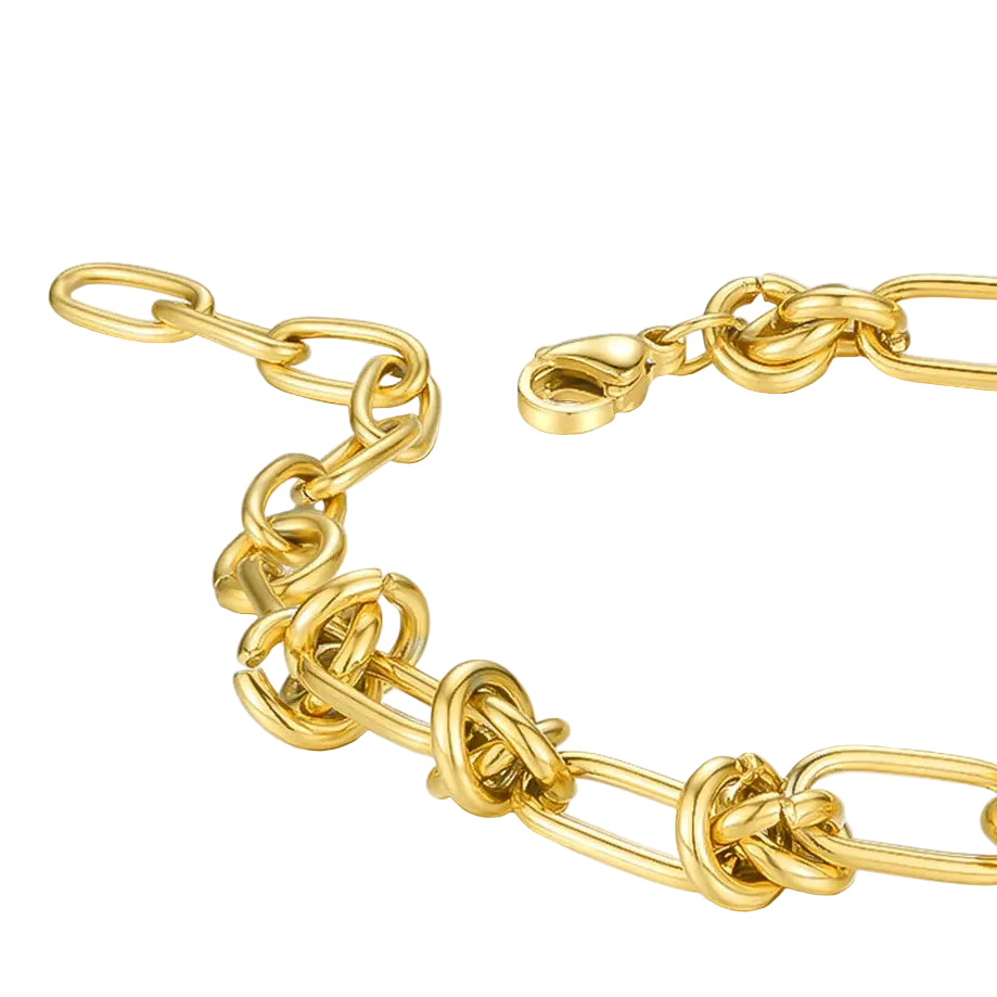 Modern European Inspired Rope Knot Chain Design Bracelet set in 18K White Gold Plating Capella Jewellery