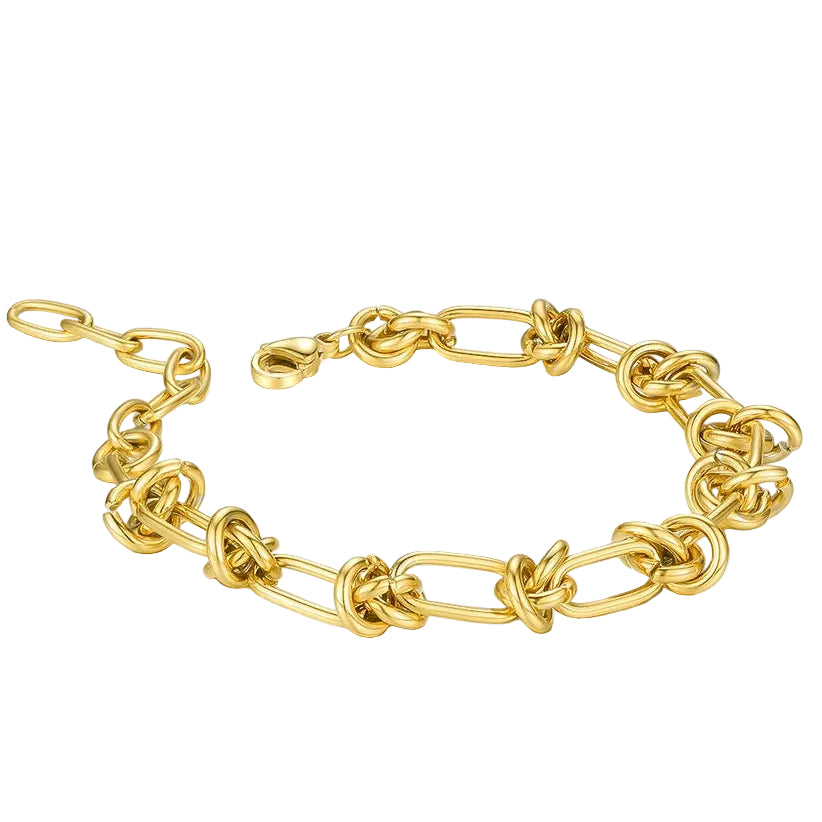 Modern European Inspired Rope Knot Chain Design Bracelet set in 18K White Gold Plating Capella Jewellery