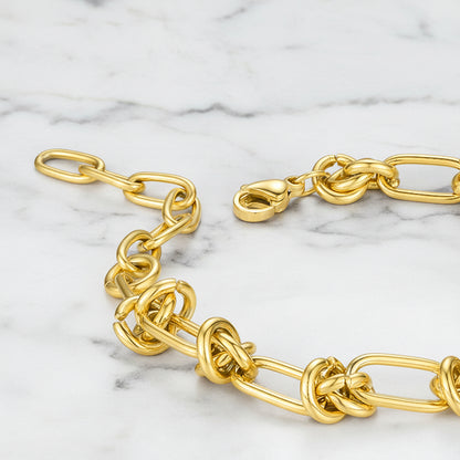 Modern European Inspired Rope Knot Chain Design Bracelet set in 18K White Gold Plating Capella Jewellery