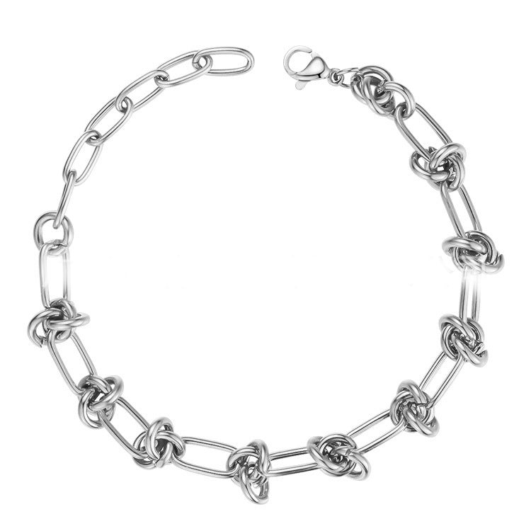 Modern Stylish Rope Knot Chain Bracelet set in 18K Gold Plating