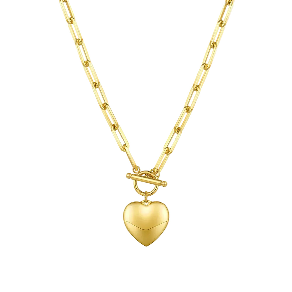 European Elegant Love Pendent Design OT Buckle Closure Necklace set in 18K Gold Plating Capella Jewellery
