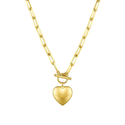 European Elegant Love Pendent Design OT Buckle Closure Necklace set in 18K Gold Plating Capella Jewellery