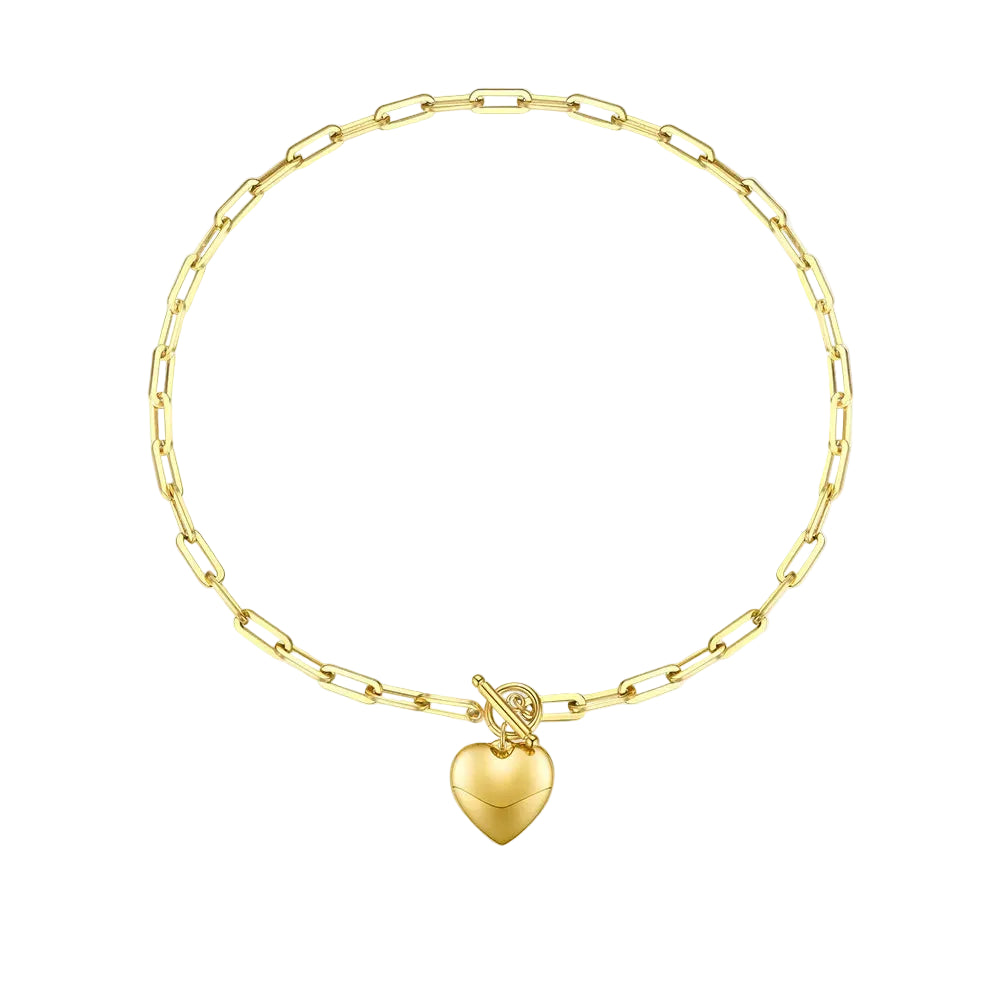 European Elegant Love Pendent Design OT Buckle Closure Necklace set in 18K Gold Plating Capella Jewellery