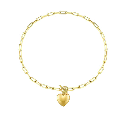 European Elegant Love Pendent Design OT Buckle Closure Necklace set in 18K Gold Plating Capella Jewellery
