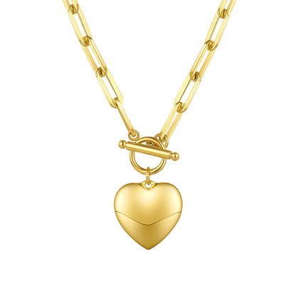 European Elegant Love Pendent Design OT Buckle Closure Necklace set in 18K Gold Plating Capella Jewellery