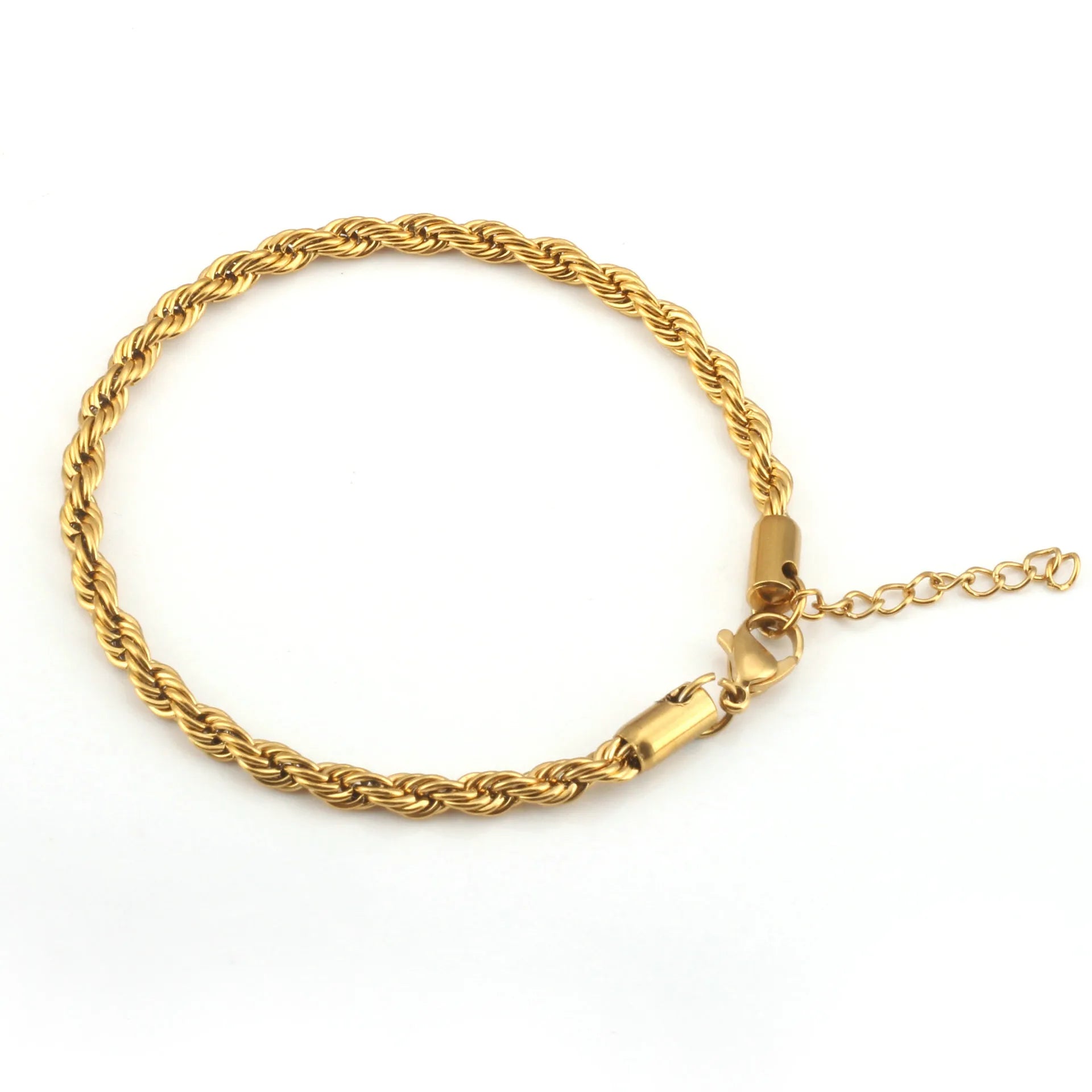 Intertwined Gold Wave Twist Chain Bracelet set in 18K Gold Plating