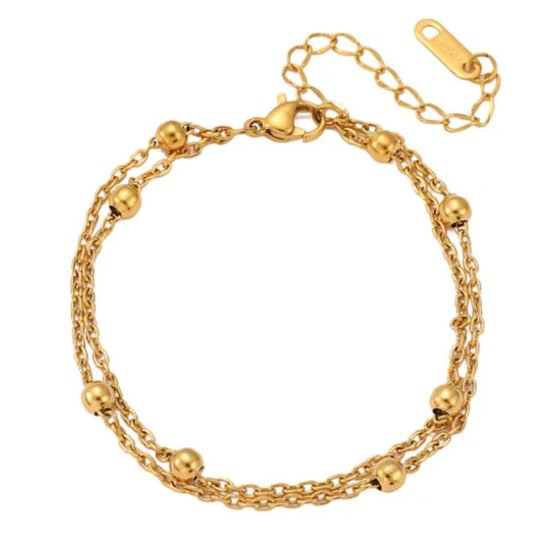 Japanese Inspired 'Cold Wind' Design Delicate Bracelet set in 18K Gold Plating