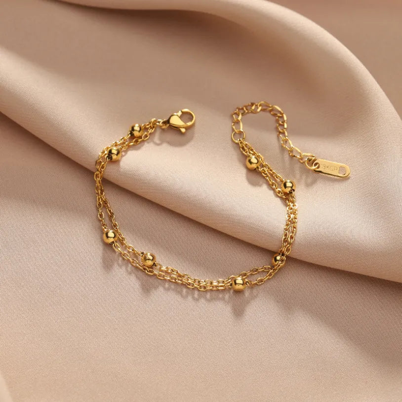 Japanese Inspired 'Cold Wind' Design Delicate Bracelet set in 18K Gold Plating