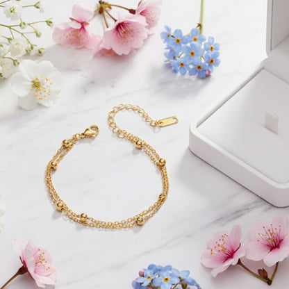 Timeless European Inspired 'Cold Wind' Design Delicate Bracelet set in 18K Gold Plating Capella Jewellery