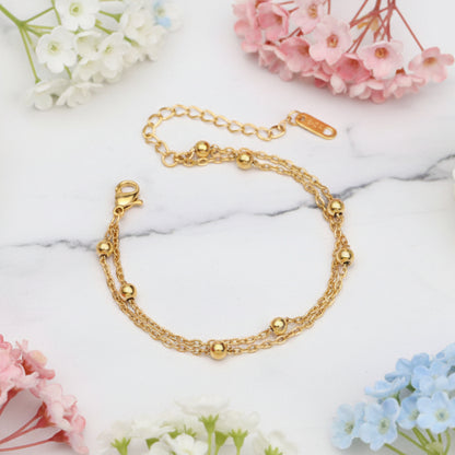 Timeless European Inspired 'Cold Wind' Design Delicate Bracelet set in 18K Gold Plating Capella Jewellery