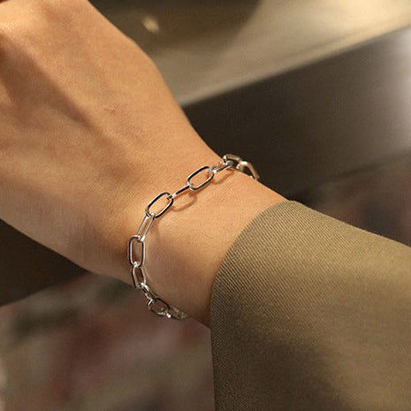 European Design Modern Chain Bracelet set in 18K Gold Plated 925 Sterling Silver