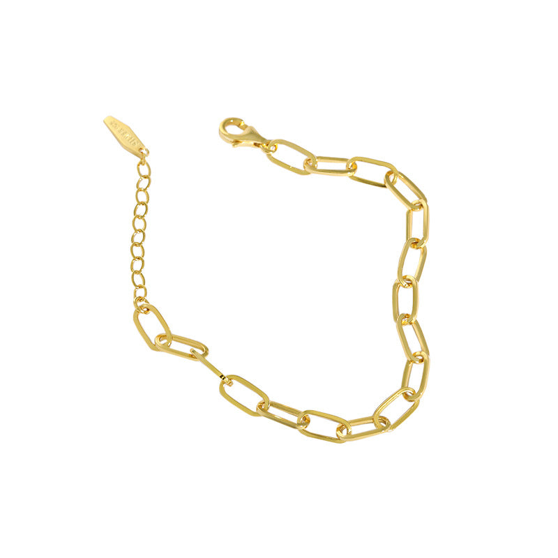 European Design Modern Chain Bracelet set in 18K Gold Plated 925 Sterling Silver