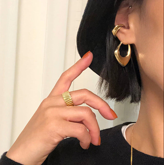 Modern Italian Preservation Design Earrings set in 18K White Gold Plated 925 Sterling Silver