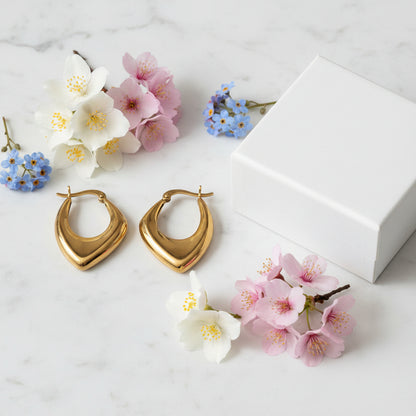 Modern Italian Preservation Design Earrings set in 18K White Gold Plated 925 Sterling Silver Capella Jewellery
