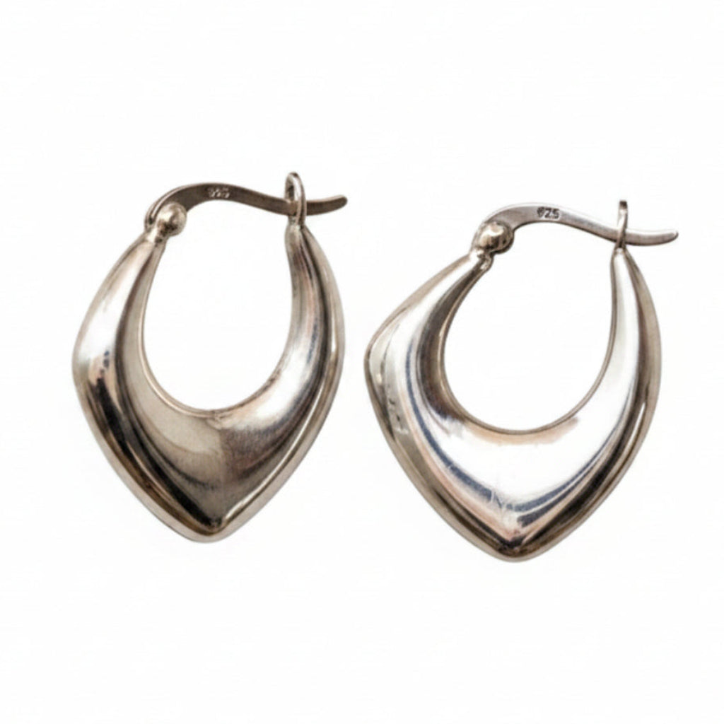 Modern Italian Preservation Design Earrings set in 18K White Gold Plated 925 Sterling Silver