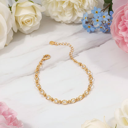 Classic Chic French Vintage Inspired Design Choker Bracelet set in 18K Gold Plating Capella Jewellery