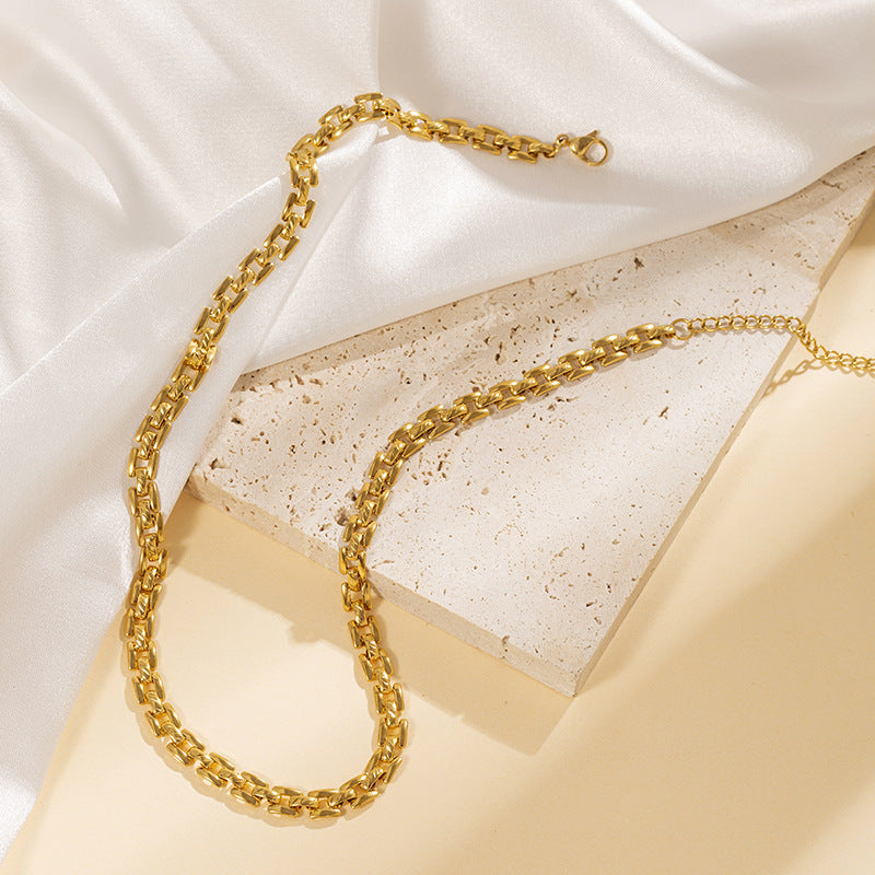 18K Gold Plating Sweet and Simple Design Necklace and Bracelet