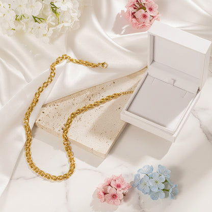 Italian Sweet and Simple Design Necklace and Bracelet set in 18K Gold Plating Capella Jewellery
