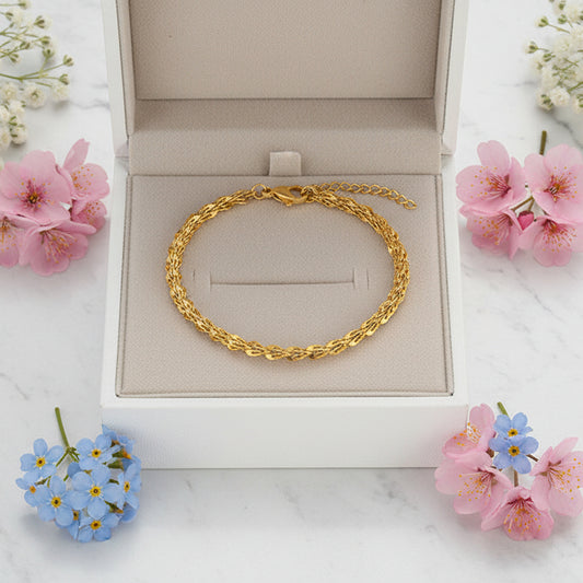Delicate French Inspired Vintage Phoenix Tail Bracelet set in 18K Gold Plating