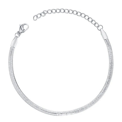 Simple & Elegant Italian Inspired Snake Bone Chain Bracelet set in 18K Gold Plating Capella Jewellery